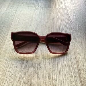 quay australia drive in purple pink oversized square frame sunglasses eyewear